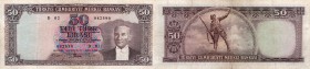 Turkey, 50 Lira, 1960, VF, p166
serial number: D02 042590, Atatürk portrait.