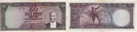 Turkey, 50 Lira, 1964, VF (+), p175
serial number: J56 092736, Atatürk portrait.