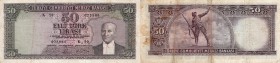 Turkey, 50 Lira, 1964, VF (-), p175
serial number: K50 023586, Atatürk portrait.