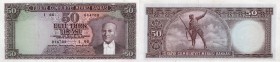 Turkey, 50 Lira, 1964, XF, p175
serial number: I08 044708, Atatürk portrait.