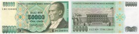 Turkey, 50.000 Lira, 1995, XF, p204
serial number: L90 206461, Atatürk portrait, "L90" LAST PREFİX