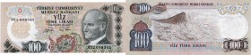Turkey, 100 Lira, 1979, VF, p189
serial number: H52 008345, Atatürk portrait.