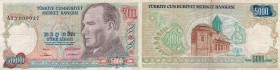 Turkey, 5000 Lira, 1981, VF, P196a
serial number: A53 000037, Atatürk portrait, VERY LOW SERİAL NUMBER