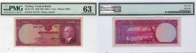 Turkey, 1 Lira, 1942, UNC, p135
PMG 63, serial number: B17 137773, İnönü portrait
