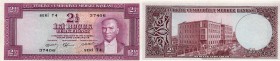 Turkey, 2 1/2 Lira, 1955, XF (+), p151
serial number: T4 37406, Atatürk portrait, lightly pressed