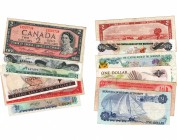 Mix Lot, 6 Queen Elizabeth II banknotes in different conditions
Bermuda 1 Dollar 1975, Trinidad And Tobago 1 Dollar 1964, New Zelland 1 Dollar 1981, ...