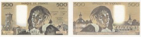 France, 500 Francs, 1986, AUNC, p156e
serial number: U.241 40025