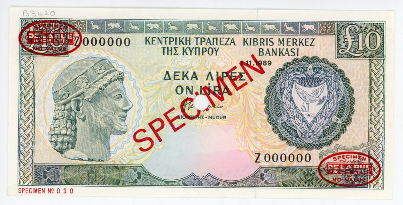 Cyprus 10 Pounds 1989 Specimen TDLR

P# 55as, N# 211487; # 0; UNC