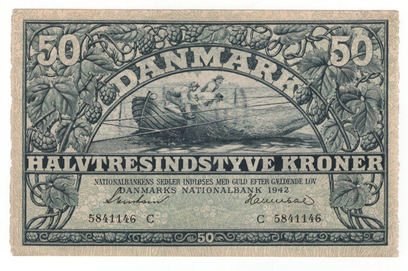 Denmark 50 Kroner 1942

P# 32d, N# 223853; # C 5841146; AUNC