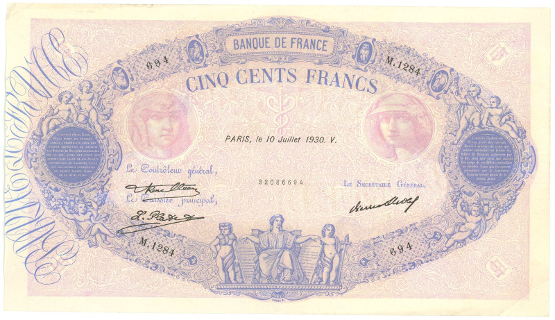 France 500 Francs 1930

P# 66l, N# 206005; # M.1284 694; VF+