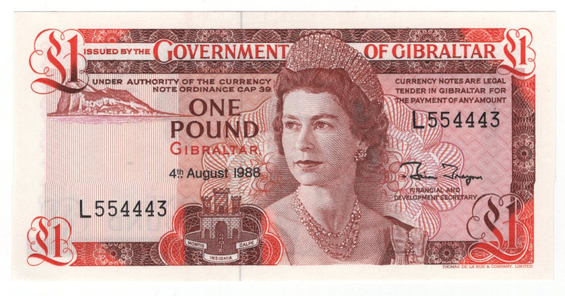 Gibraltar 1 Pound 1988

P# 20e, N# 202086; # L 554443; UNC