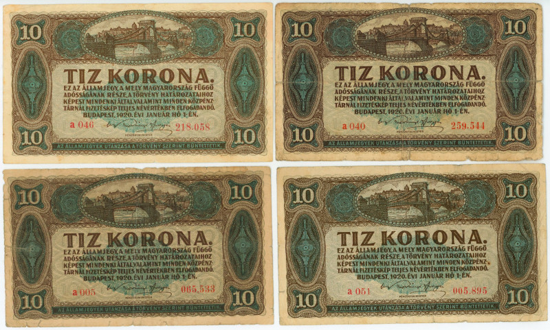 Hungary 4 x 10 Korona 1920

P# 60, N# 208460; VG-VF