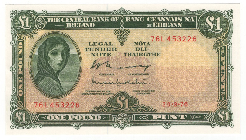 Ireland 1 Pound 1976

P# 64d, N# 227028; # 76L 453226; UNC