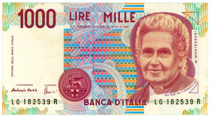 Italy 1000 Lire 1990

P# 114a, N# 202232; # LG 182539 R; UNC-