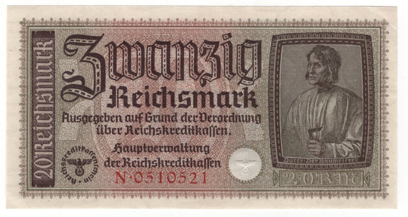 Germany - Third Reich 20 Reichsmark 1940 - 1945 (ND)

P# R139, N# 206500; # N-...