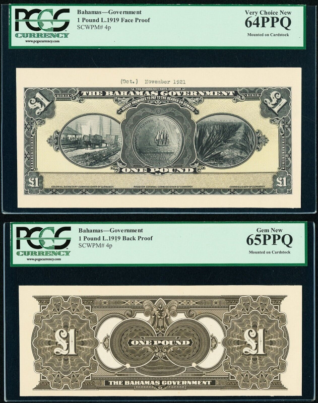 Bahamas 1 Pound 1919 Front & Back Proofs PCGS 64 PPQ PCGS 65 PPQ

P# 4p, N# 25...