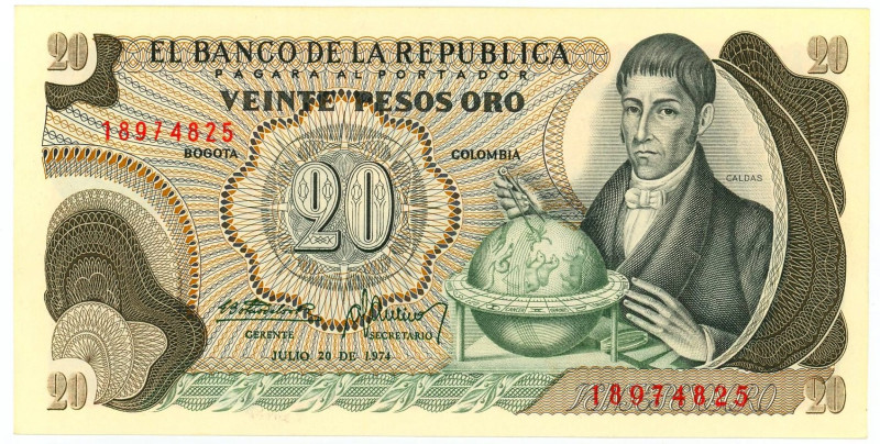 Colombia 20 Pesos 1974

P# 409c, N# 202344; # 18974825; UNC