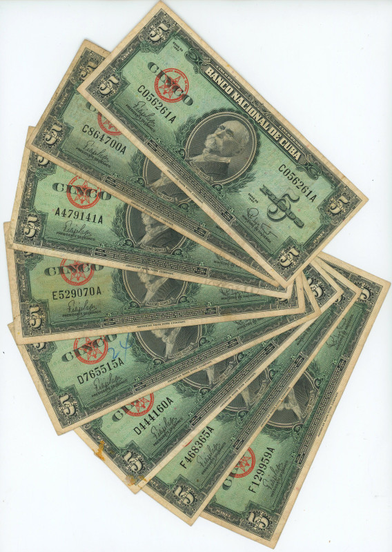 Cuba 8 x 5 Pesos 1960

P# 92a, N# 219711; F-VF