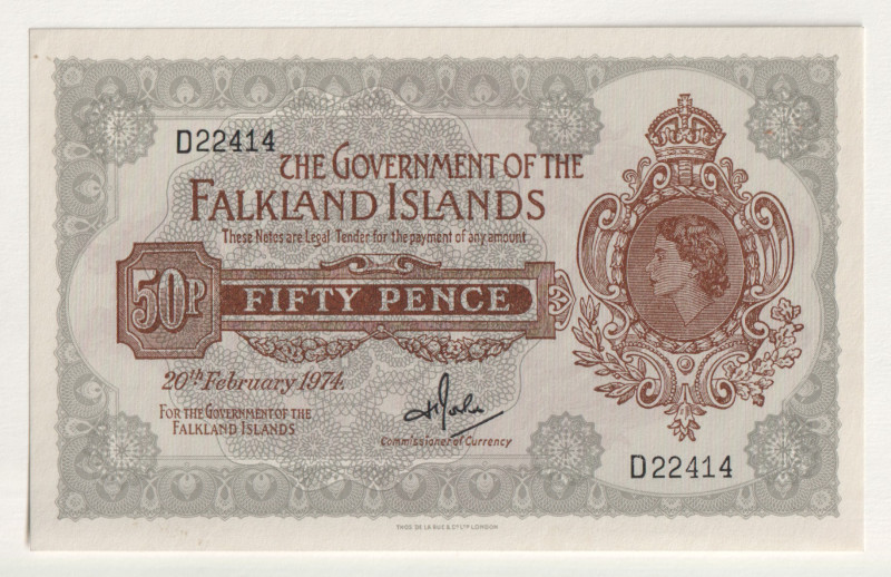 Falkland Islands 50 Pence 1974

P# 8b, N# 212056; # D22414; UNC