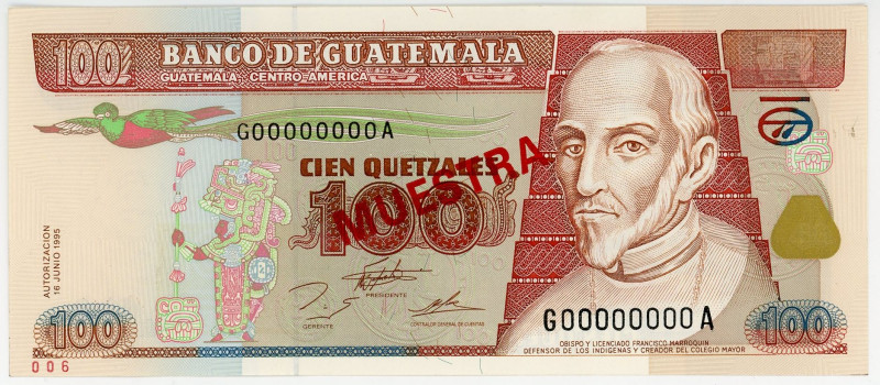 Guatemala 100 Quetzales 1995 Specimen

P# 95s, UNC