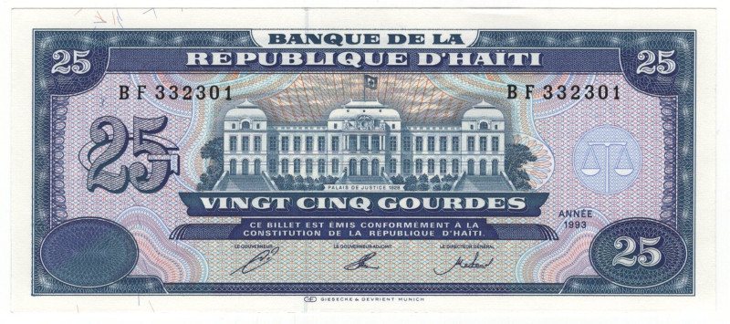 Haiti 25 Gourdes 1993

P# 262a, N# 226851; # BF 332301; UNC