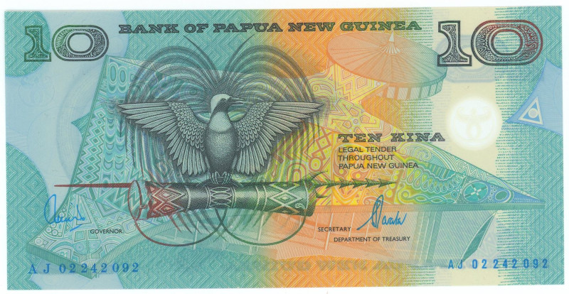 Papua New Guinea 10 Kina 2002

P# 26b, N# 242055; # AJ 02242092; UNC