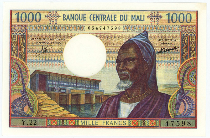 Mali 1000 Francs 1970 - 1984 (ND)

P# 13c, N# 206964; # Y.22 47598; UNC