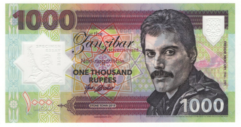 Zanzibar 1000 Rupees 2019 Specimen "Freddie Mercury"

# M 0095; Fantasy Bankno...