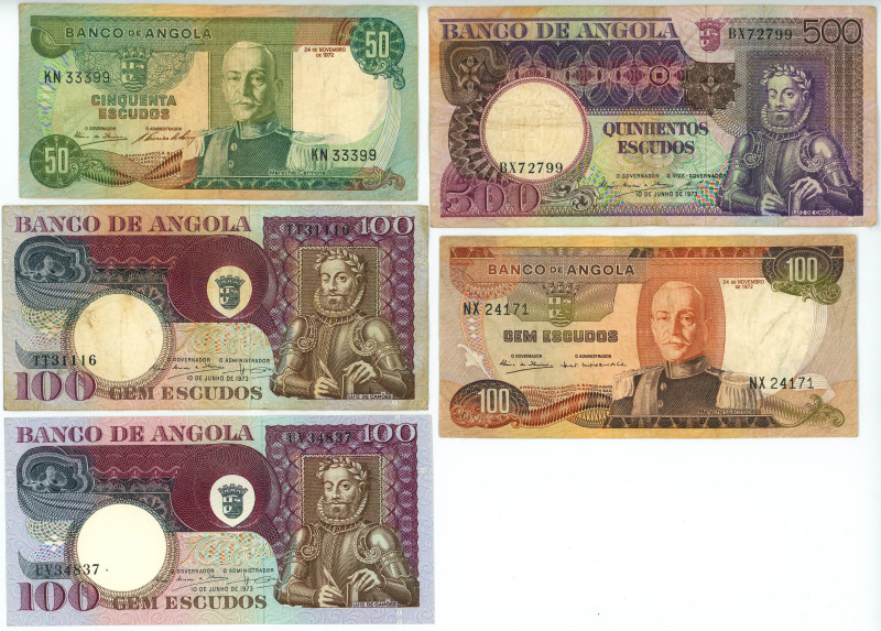 Angola Lot of 5 Banknotes 1972 - 1973

Various Denominations, Dates & Conditio...