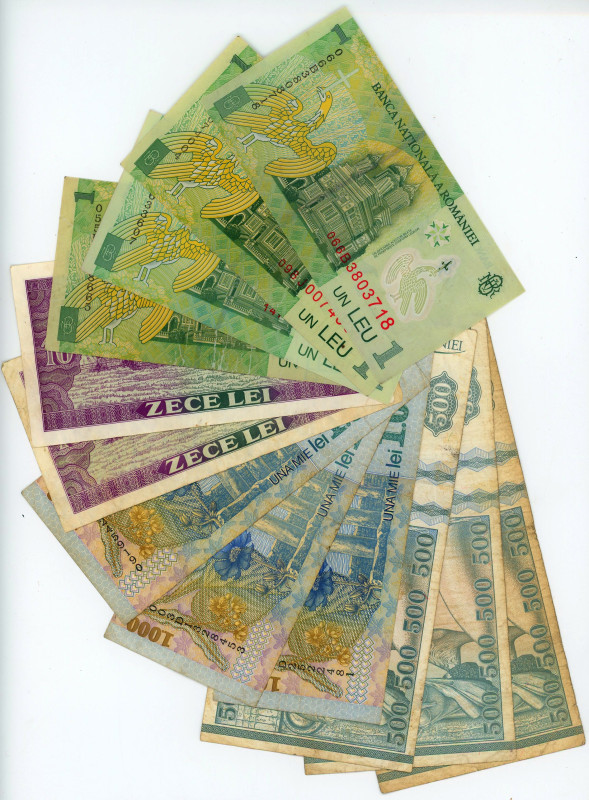 Romania Lot of 12 Banknotes 1966 - 2005

Various Denominations, Dates & Condit...