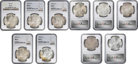 Lot of (5) 1878-S Morgan Silver Dollars. MS-63 (NGC).

PCGS# 7082. NGC ID: 253R.