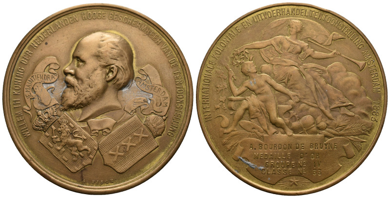 Netherlands. 1883 Bronze medal for the international colonial and export trade e...