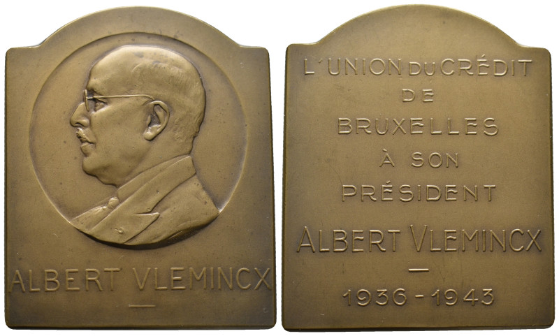 Belgium. 1943 Bronze medal. The Bruxelles credit union president Albert Vlemincx...