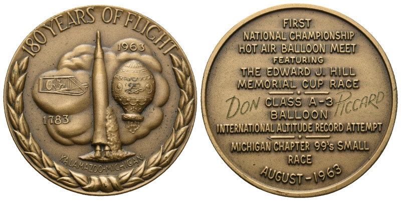 American. 1963 Bronze medal “Michigan national championship of hot air balloon r...