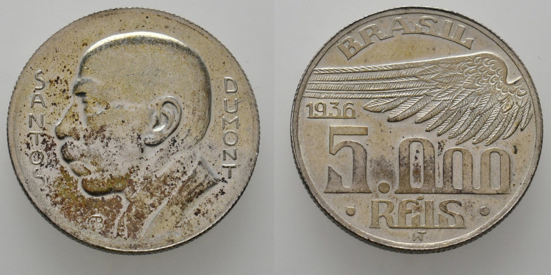 Brazil. 1936 5000 Reis. “President Santo Dumont ”.
10.03 Gr. 27.6 mm.