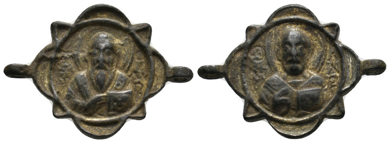 ANCIENT BYZANTINE BRONZE OBJECT.
8.46 Gr. 32.3 mm.