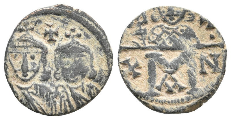 CONSTANTINE V COPRONYMUS, with LEO IV and LEO III (741-775). Half Follis.
2.11 ...