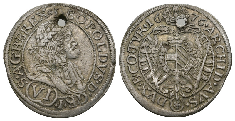 HUNGARY. Leopold I (1657-1705). 6 Kreuzer.
3.22 Gr. 26 mm.