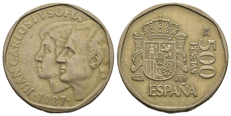 Contemporary coins. 1987. Juan Carlos I. 500 pesetas.
12.11 Gr. 28 mm.