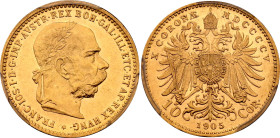 Austria 10 Corona 1905 MDCCCV PCGS AU58