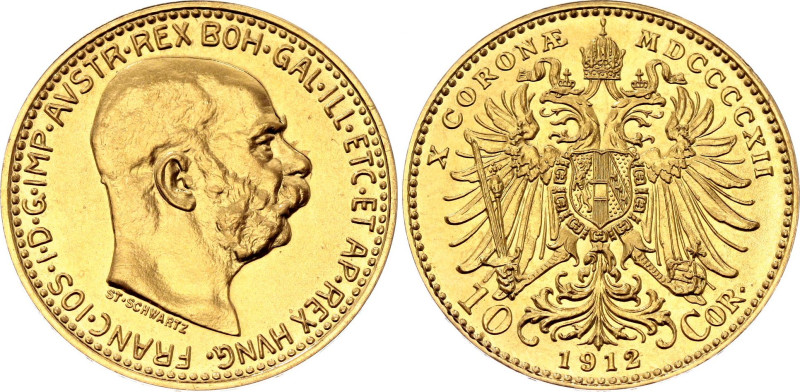 Austria 10 Corona 1912 MDCCCCXII Restrike

KM# 2816, N# 20870; Gold (.900) 3.3...