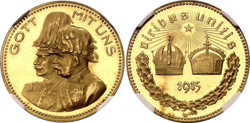 Austria Commemorative Gold Medal "Wilhelm II & Franz Joseph" 1915 NGC MS64

Wu...