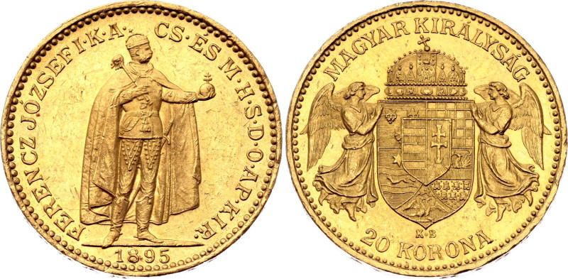 Hungary 20 Korona 1895 KB

KM# 486, N# 33163; Gold (.900) 6.78 g.; Franz Josep...