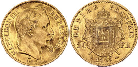 France 20 Francs 1869 A