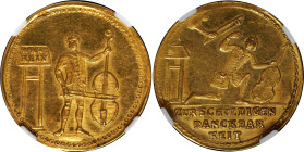 German States Gotha Gold Satirical Medal 18th Century (ND)   NGC MS63