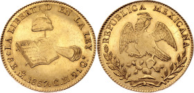 Mexico 8 Escudos 1867 Mo CH