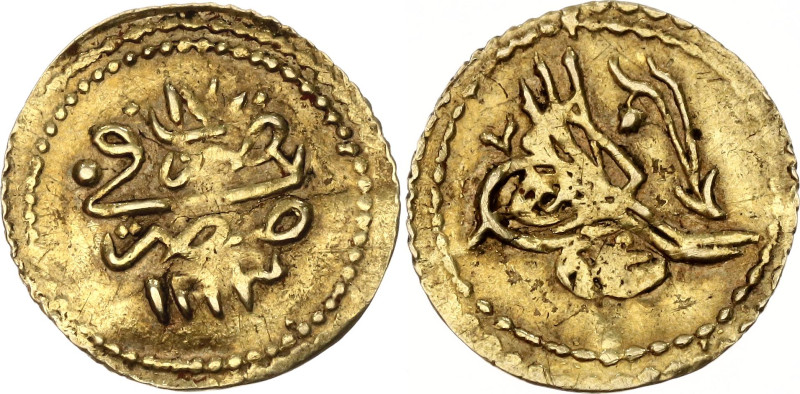 Ottoman Empire 1/4 Zeri Mahbub 1814 AH 1223//17 

KM# 608, N# 98939; Gold (.91...