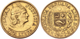 Peru 1 Libra 1901 RF