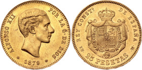 Spain 25 Pesetas 1879 (*1879) EMM