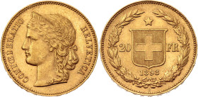 Switzerland 20 Francs 1893 B